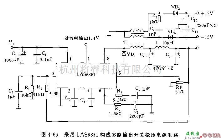 电源电路中的LAS6351开关集成稳压器电路图  第4张