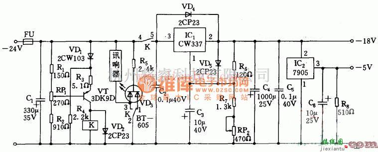 电源电路中的基于CW337的负压稳压电源电路  第1张