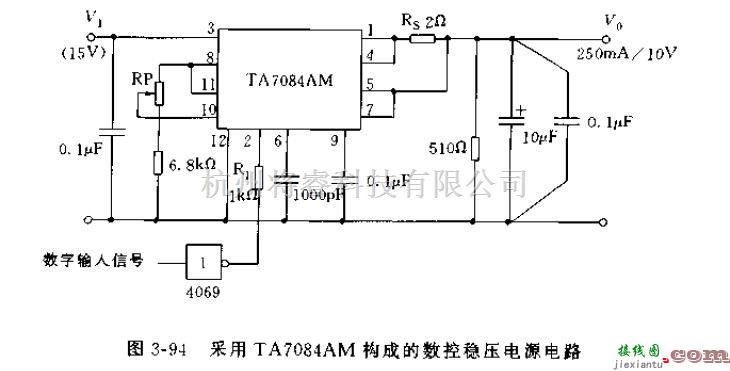 电源电路中的采用TA7084AM构成的数控稳压电源电路  第1张