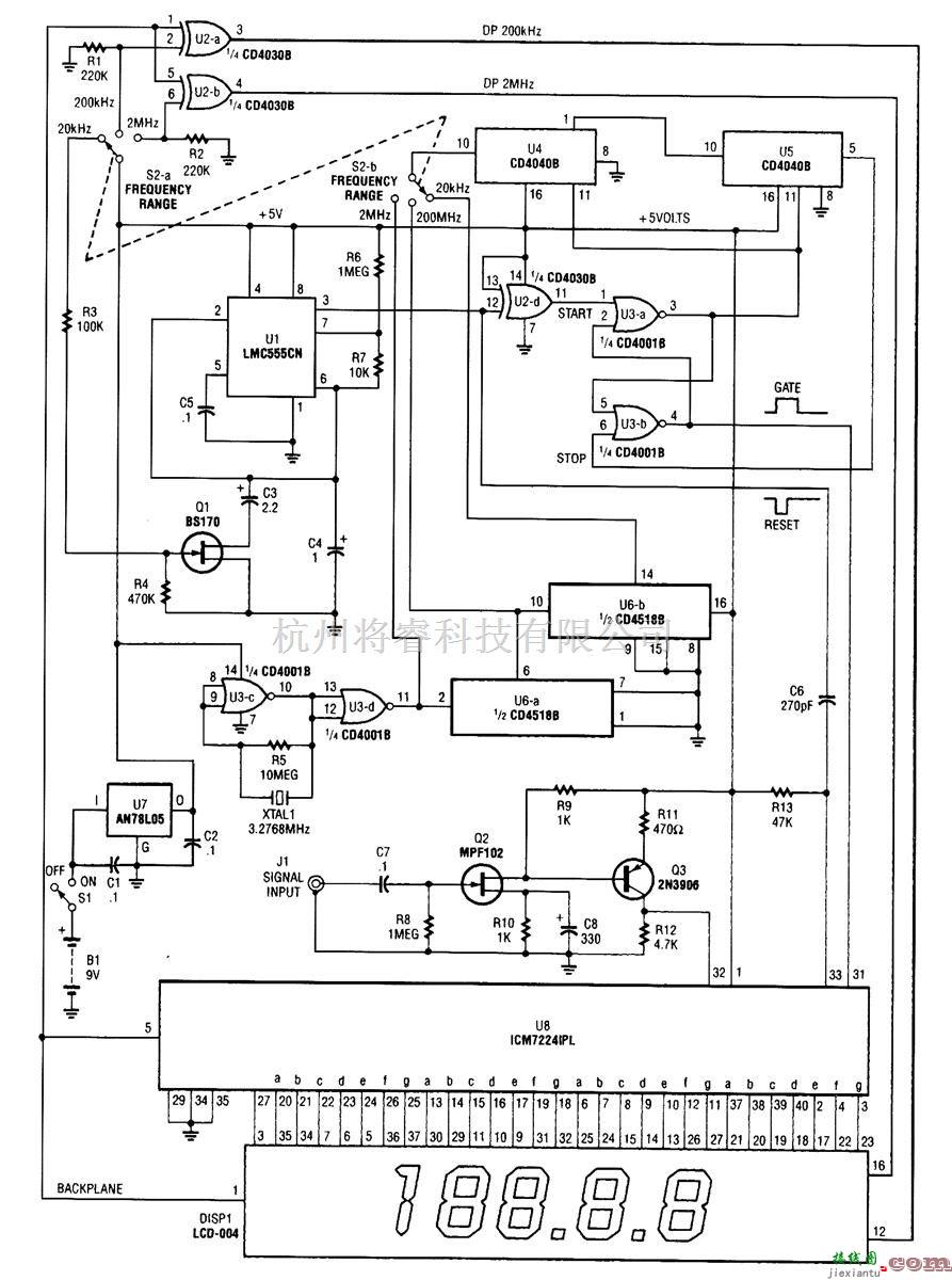 基础电路中的2兆赫的频率计数器  第1张