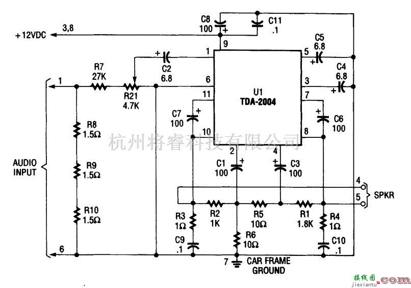 音频电路中的汽车音响前级放大器  第1张