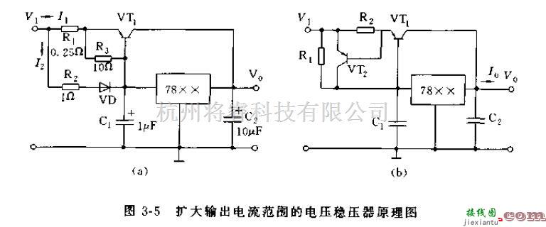 电源电路中的利用78XX稳压器的限流保护构成扩大输出电流范围的电压稳压器  第1张