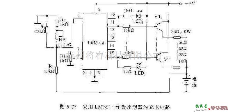 电源电路中的采用LM3914作为控制器的充电器电路  第1张