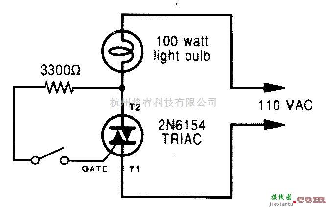 可控硅专项中的简单的双向可控硅电路  第1张