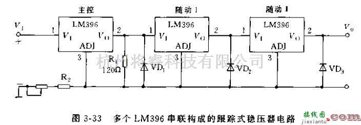 电源电路中的LM396构成的并、串联稳压器应用电路图  第3张