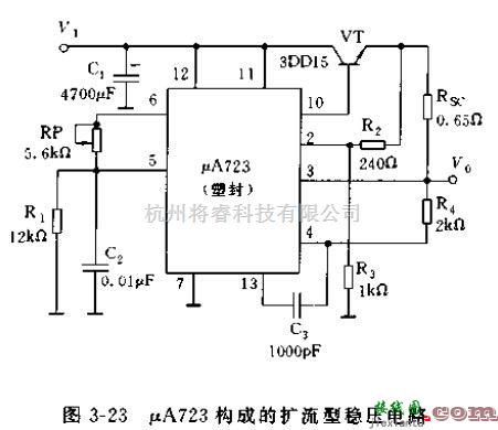 电源电路中的μA723多端电压集成稳压器应用电路图  第2张