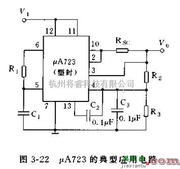 电源电路中的μA723多端电压集成稳压器应用电路图  第1张