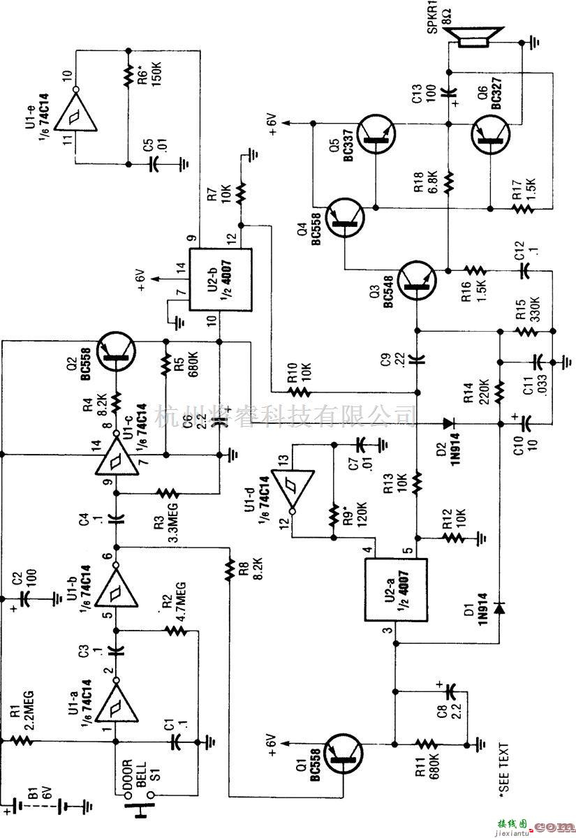 控制电路中的电子门铃  第1张