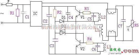 电源电路中的电子振流式荧光灯电路图  第1张