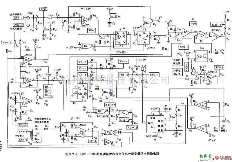 电源电路中的UPS1000的自动保护和市电——逆变器供电切换电路  第1张