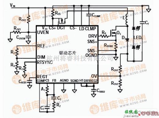 LED电路中的LED汽车头灯驱动电路图  第1张