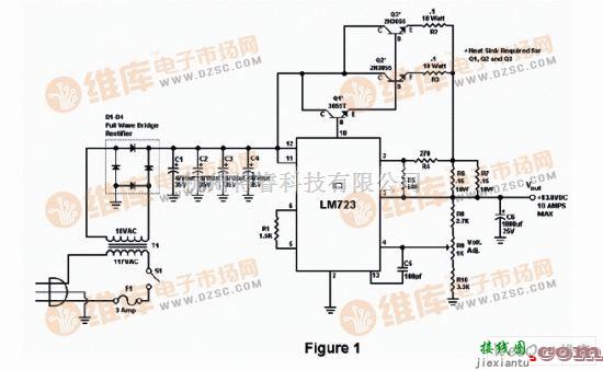 电源电路中的10A/13.8伏电源电路图  第1张