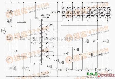 电源电路中的精致的电子圣诞树电路图  第1张