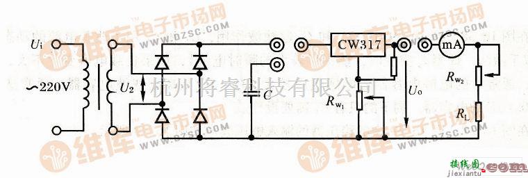 滤波器中的整流滤波稳压实验线路图  第1张