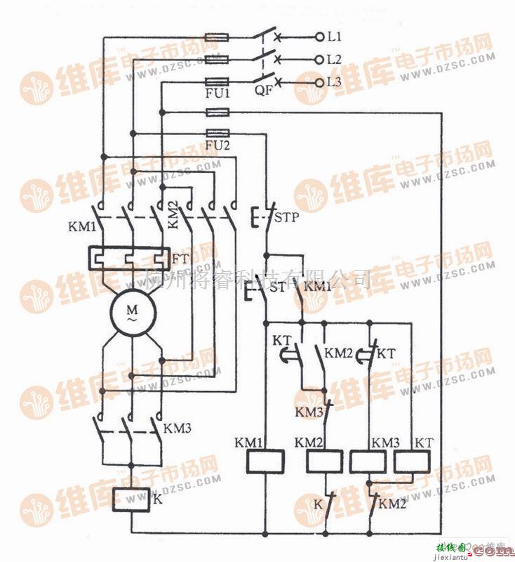 接口电路中的使用中间继电器防飞弧短路的启动电路图  第1张