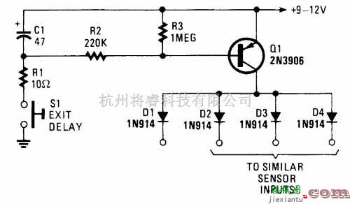 报警控制中的延时退出防盗报警器  第1张