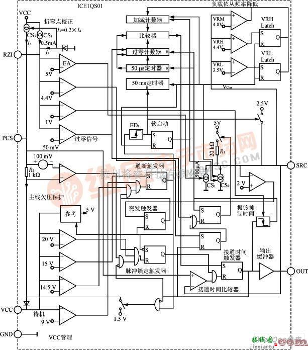模拟电路中的ICE1QS01芯片电路组成图  第1张