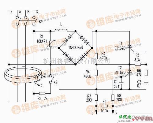 保护电路中的实用DZ15CE-40/490漏电保护电路图  第1张