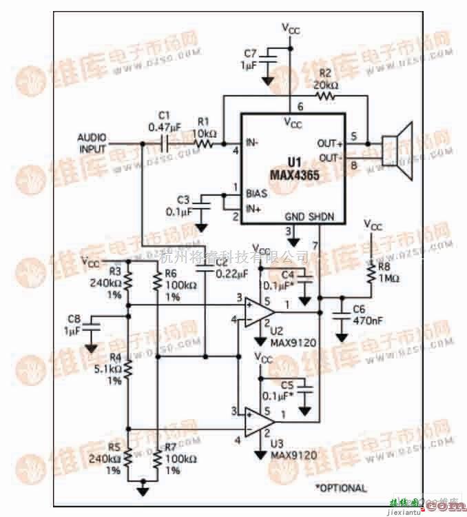 集成音频放大中的手机音频电路图  第1张