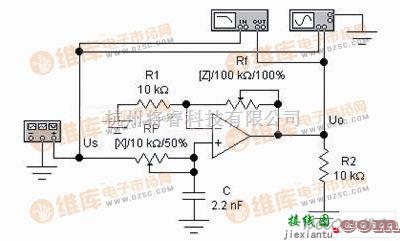 滤波器中的一阶有源低通滤波演示电路图  第1张