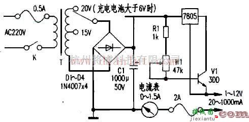 电源电路中的基于78系列芯片设计1-12V恒流充电器电路  第1张