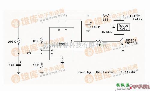 继电器控制中的555继电器切换电路图  第1张