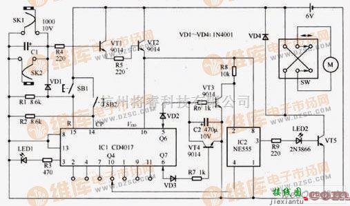 控制电路中的简易的电子密码锁电路图  第1张