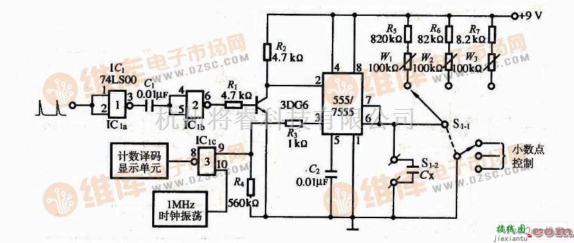 仪器仪表中的数字式电容器计电路图  第1张