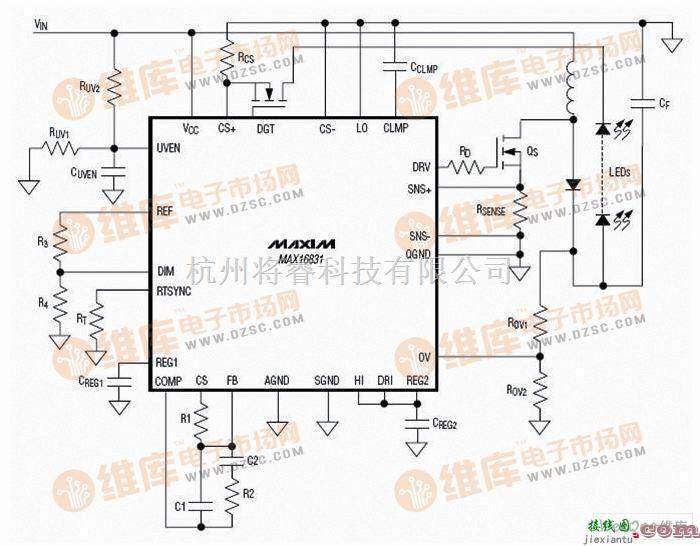 MAX16831主要参数及应用电路  第1张