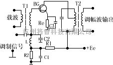 基础电路中的基极调幅基本电路图  第1张