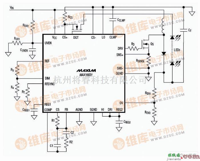 MAX16831的主要参数及应用电路  第1张