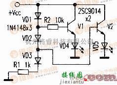 仪器仪表中的简易的锂电池电量显示器电路图  第1张