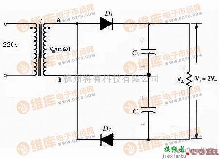 滤波器中的全波倍压电路原理图  第1张