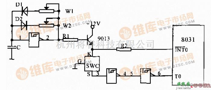 接口电路中的数字式温度传感器的外加电方式接口电路图  第1张