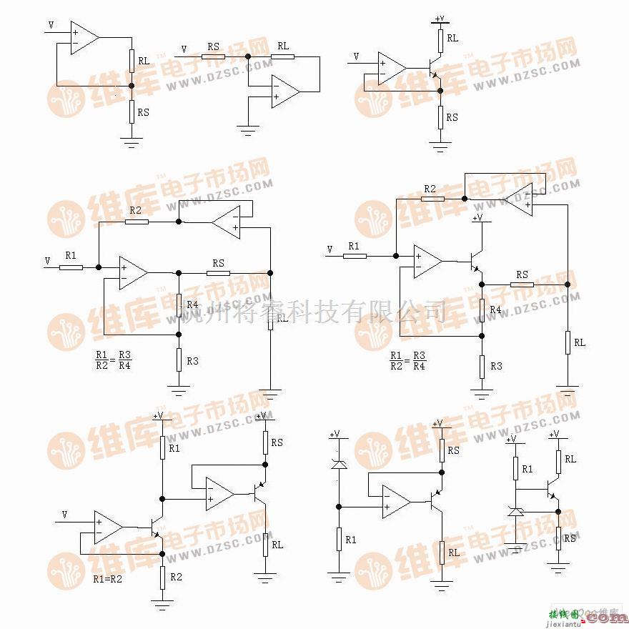 恒流源中的六类V/I转换和恒流源电路图及其比较  第1张