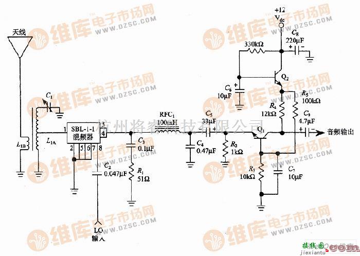 遥控接收中的直接变频接收机混频器电路图  第1张