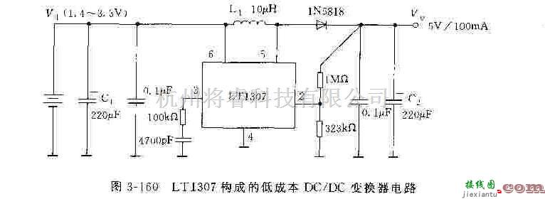 电源电路中的LT1307构成的低成本DC/DC变换器电路  第1张