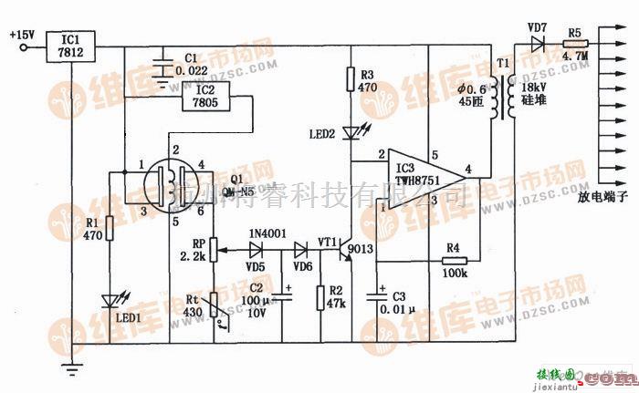 仪器仪表中的室内空气清新器电路图  第1张