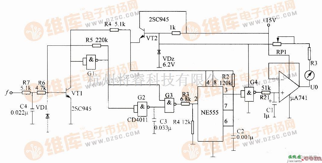 检测电路中的用于电机转速测量电路图  第1张