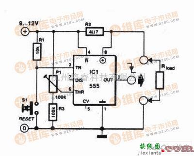 检测电路中的用555定时器制作的过流检测器电路图  第1张