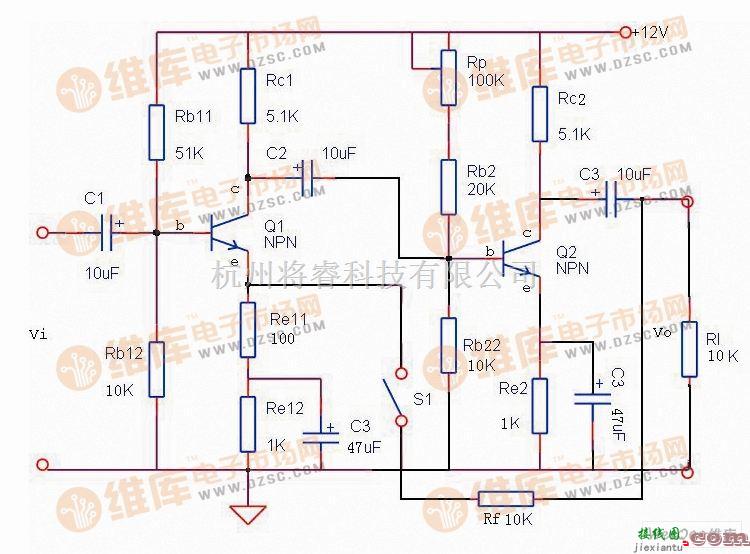 基础电路中的负反馈放大器电路图  第1张