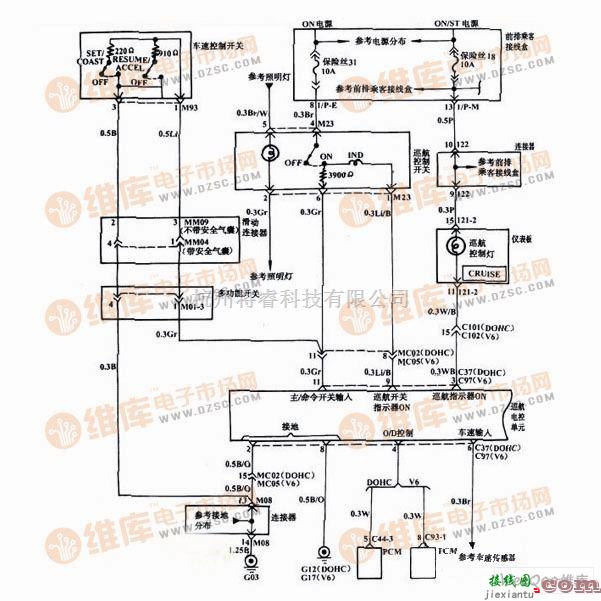 控制电路中的索纳塔，巡航控制系统电路图  第1张