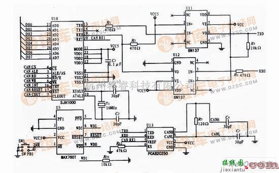 SJA1000接口电路图  第1张