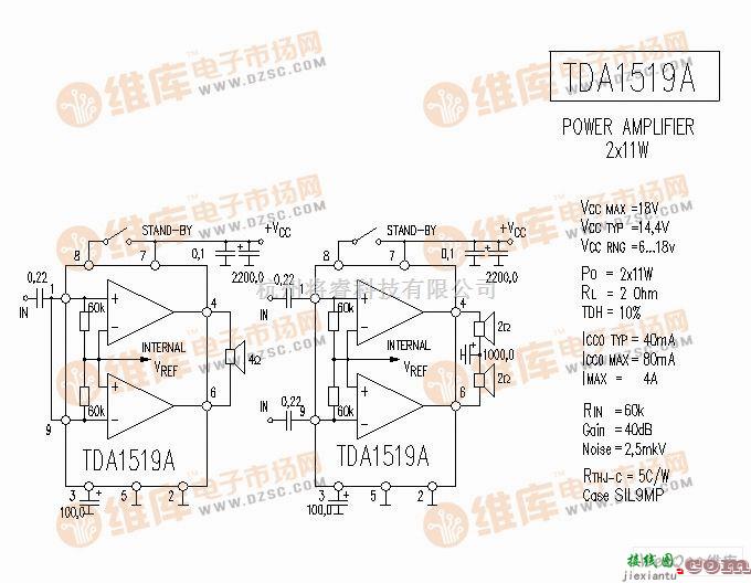 音频处理中的TDA1579A 音响IC电路图  第1张