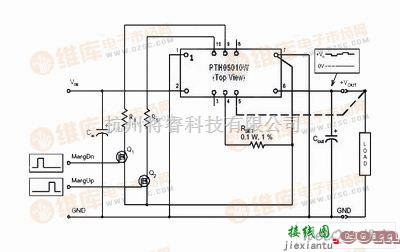 电源电路中的SANGMEI WD50-200W模块的输出电压正偏/负偏微调应用电路图  第1张