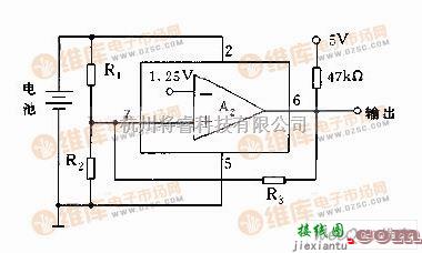 电工测试工具中的电池低电压检测电路图  第1张