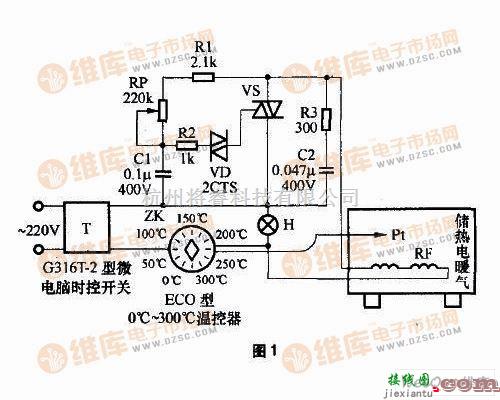 温控电路中的储热式电暖气的制作电路图  第1张