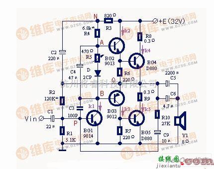 音频电路中的功率放大器基本电路图  第1张