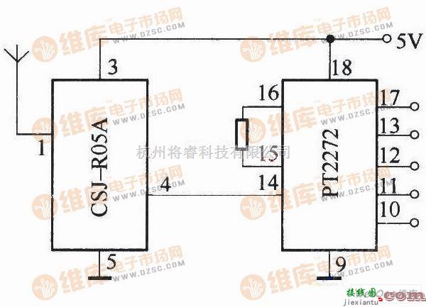 无线接收中的CSJ-R05A设计的接收电路图  第1张