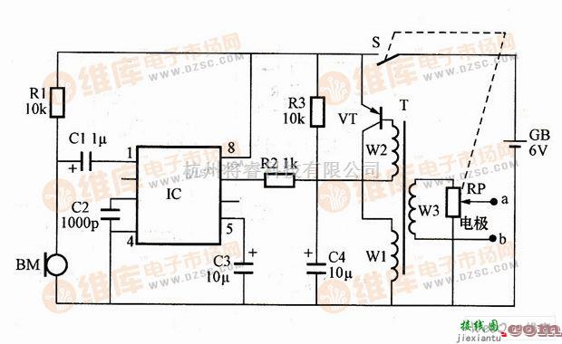 控制电路中的利用NIM2027D构成的电子止鼾器电路图  第1张